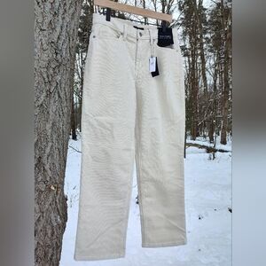Banana Republic Premium Cream Corduroy Sz 29 High-Rise Straight Ankle Pant